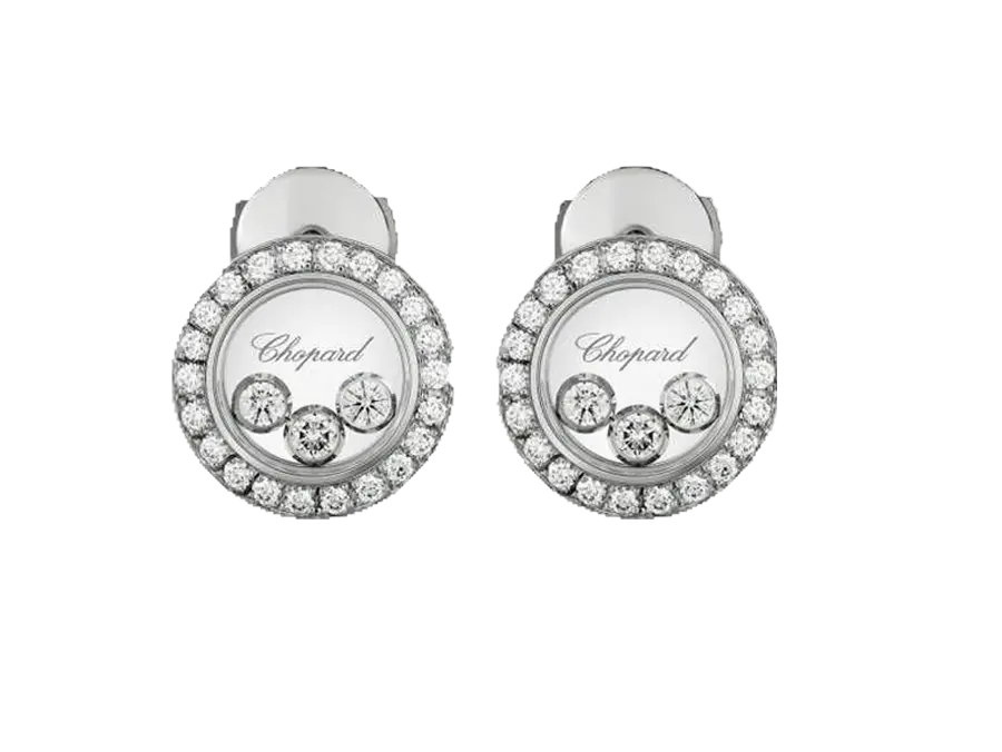Happy Diamonds Icons ear pins : jewellery by Chopard | Zegg 